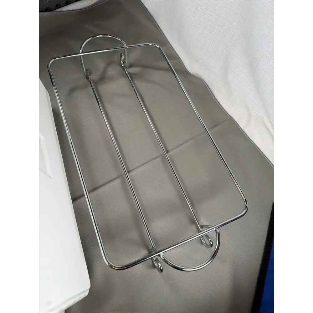 White Ceramic Rectangular Baking Dish With Chrome Wire Rack Lasagna Pan